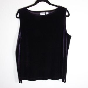 CHICO’S  Velvet Tank Top - Purple Sleeveless
